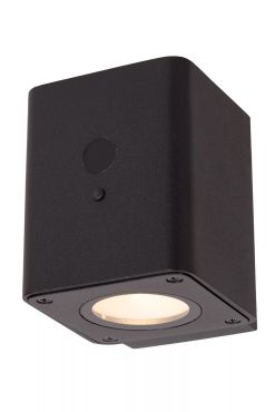 Lucide Ramin - buiten wandlamp met dag- nachtsensor op zonne-energie - 12,2 x 8,8 x 10,5 cm - 1W dimbare LED incl. - IP54 - zwart