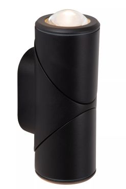 Lucide Erin - buiten wandlamp - 6 x 8 x 19 cm - 2 x 5W LED incl. - IP65 - zwart