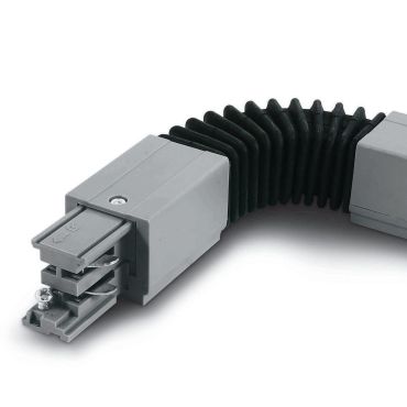 ONE Light Square Track Accessories - flexibele hoek - 3-fase railsysteem - 16A - grijs
