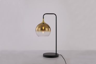 Artdelight Djano - tafellamp - 20 x 17,5 x 57cm - zwart met goud