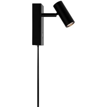 Nordlux Omari - opbouw wandlamp met schakelaar - 7 x 12 x 12 cm - 3 stappen dimmer - 3,2W LED incl. - zwart