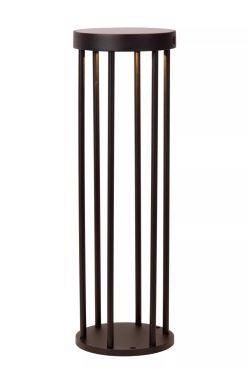 Lucide Jackson - sokkellamp met dag- nachtsensor op zonne-energie - Ø 16 x 50 cm - 2W dimbare LED incl. - IP65 - zwart