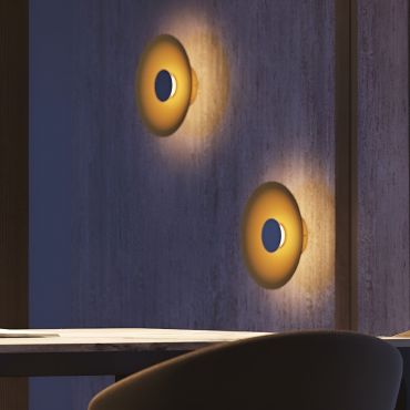 VK Lighting Elise - wandlamp - Ø 25 x 7,9 cm - 8W LED incl. - zwart en champagne goud