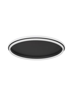 Nova Luce Willow - plafondlamp - Ø 60 x 6 cm - 52W LED incl. - zandzwart