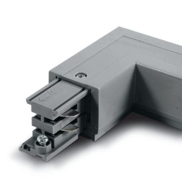 ONE Light Square Track Accessories - rechte hoek - rechts - 3-fase railsysteem 16A - grijs