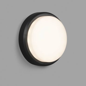 Faro Tom - wandverlichting - Ø 22 x 6 cm - 11W LED incl. - IP65 - donkergrijs