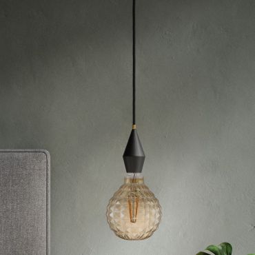 Nordlux Deco - Ø 12,5 x 17,7 cm - E27 - 2W niet dimbaar - 2200K - amber