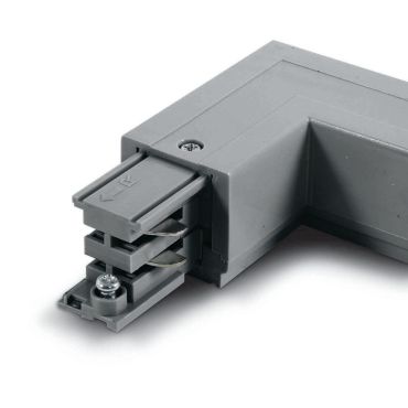ONE Light Square Track Accessories - rechte hoek - links - 3-fase railsysteem - 16A - grijs