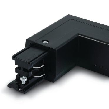 ONE Light Square Track Accessories - rechte hoek - links - 3-fase railsysteem - 16A - zwart