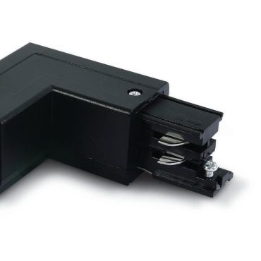 ONE Light Square Track Accessories - rechte hoek - rechts - 3-fase railsysteem - 16A - zwart