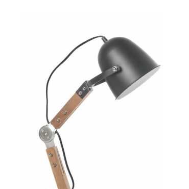 Artdelight Cooper - tafellamp - 20 x 20 x 58 cm - zwart en lichtbruin