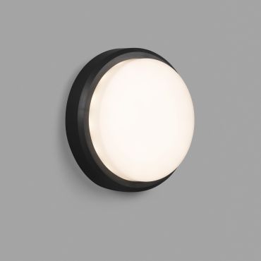 Faro Tom - wandverlichting - Ø 19 x 6 cm - 7W LED incl. - IP65 - donkergrijs