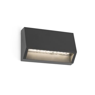 Faro Must - wandverlichting - 9,6 x 3 x 6 cm - 2W LED incl. - IP65 - donkergrijs
