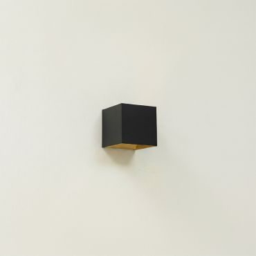 Artdelight Gymm - wandverlichting - 10 x 10 x 10 cm - zwart en goud