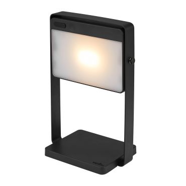 Nordlux Saulio Solar - tafellamp met oplaadbare lichtbron via zonne-energie - 3 stappen dimmer - 3,5W LED incl. - 23,6 x 17 x 10,7 cm - IP44 - zwart