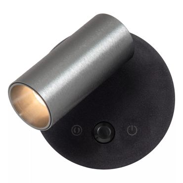 Lucide Toni - oplaadbare wandlamp met bewegingssenor - Ø 8,1 x 12,4 cm - 2W dimbare LED incl. - grijs