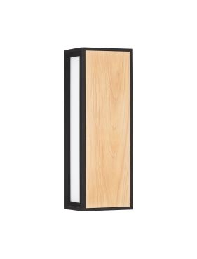 Nova Luce Astral - buiten wandverlichting - 8,6 x 25,8 x 9 cm - 10W LED incl. - IP65 - donker antraciet en hout