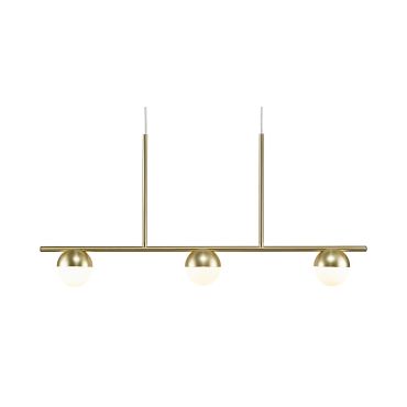 Nordlux Contina - hanglamp - 90 x 10 x 241,3 cm - messing en opaal wit