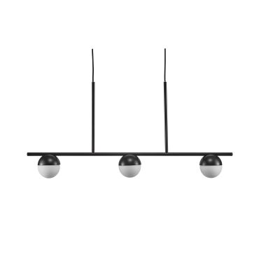 Nordlux Contina - hanglamp - 90 x 10 x 241,3 cm - zwart en opaal wit
