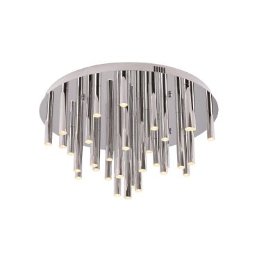 Maxlight Organic - plafondverlichting - Ø 60 x 34 cm - 33 x 1W dimbare LED incl. - chroom