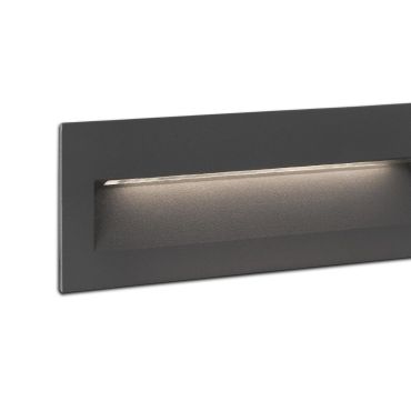 Faro Nat - inbouw wandverlichting - 22,5 x 7,3 x 7,5 cm - 8W LED incl. - IP65 - donkergrijs