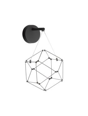 Nova Luce Nebula - wandlamp - 17 x 31 x 23,4 cm - 6W LED incl. - zwart chroom
