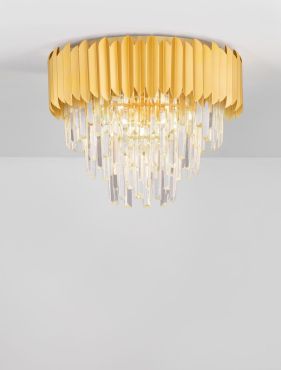 Nova Luce Magnolia - plafondlamp - Ø 50 x 39,5 cm - goud