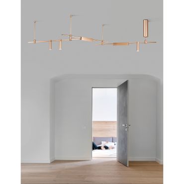 Nova Luce Cron - magnetische buisstructuur - 300 x 35 cm - geschikt voor maximum 100W LED - satijn goud