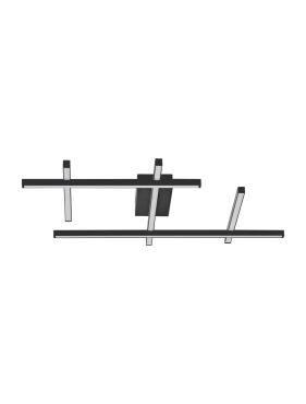 Nova Luce Pace - plafondlamp - 80 x 8 x 62 cm - 63W dimbare LED incl. - zandzwart