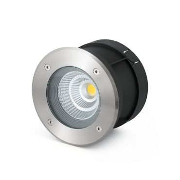 Faro Suria-12 - ronde grondspot voor buiten - Ø 180 mm, Ø 165 mm inbouwmaat - 12W LED incl. - IP67 - satijn inox - 24 graden