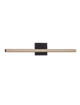 Nova Luce Lios - wandlamp - 62 x 10 x 5 cm - 8W LED incl. - IP54 - Moca-koffie en mat zwart