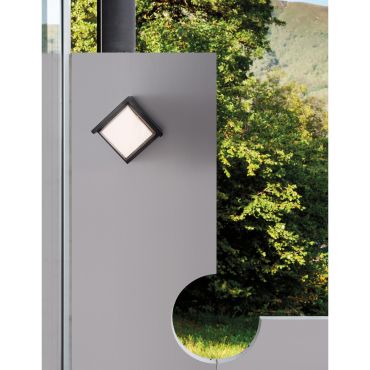 Nova Luce Max - buiten wandverlichting - 16 x 10 x 16 cm - 12W LED incl. - IP65 - donkergrijs