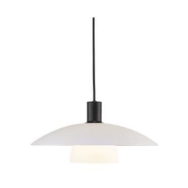 Nordlux Verona - hanglamp - Ø 40 x 218,8 cm - opaal wit en zwart