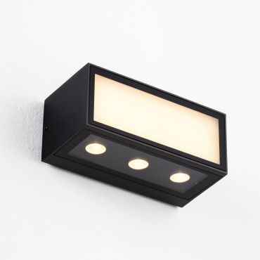Nova Luce Inga - buiten wandverlichting - 15,3 x 6,5 x 7,3 cm - 11W LED incl. - IP65 - donker antraciet