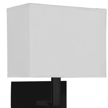 Searchlight Hotel - wandlamp - 20 x 26 cm - mat zwart en wit
