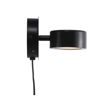 Nordlux Clyde - wandverlichting met schakelaar - 10 x 10 cm - 3 stappen dimmer - 5,5W LED incl. - zwart
