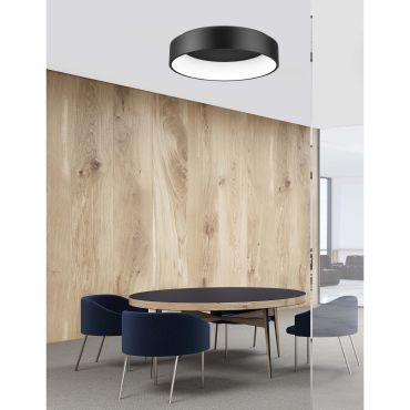 Nova Luce Rando - plafondverlichting - Ø 60 x 13 cm - 42W LED incl. - zwart