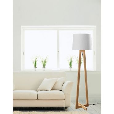 Nova Luce Alma - staanlamp - 164 cm - wit en bruin