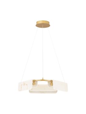 Nova Luce Aider - hanglamp - Ø 63 x 130 cm - 34W dimbare LED incl. - messing goud