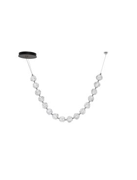 Nova Luce Ifos - hanglamp - 10 x 210 cm - 71W dimbare LED incl. - zandzwart en chroomkleurig metaal