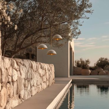 New Garden Luna 40 - oplaadbare hanglamp op batterij met afstandsbediening - Ø 38,6 x 22 cm - IP54 - beige