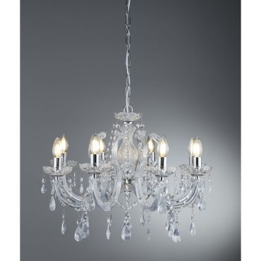 Searchlight Marie Therese - luster - Ø 61 x 100 cm - chroom