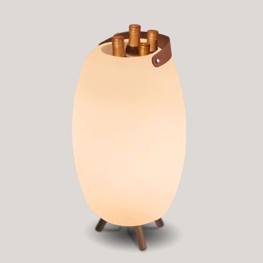 New Garden Apolo - flessenhouder met speaker en licht op afstandsbediening - Ø 38 x 69 cm - IP44 - wit