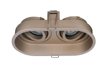 Artdelight Rex2 - inbouwspot - 175 x 92 mm, 2 x Ø 86 x 81 mm inbouwmaat - champagne