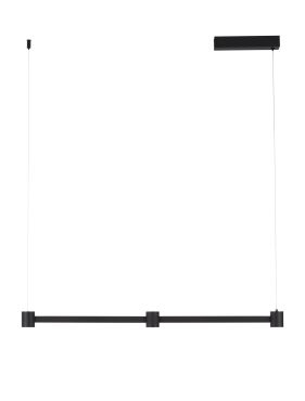 Nova Luce Puize - hanglamp - 80 x 140 x 6 cm - 21W dimbare LED incl. - zandzwart