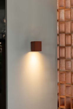 Faro Lune - wandlamp - 8 x 10 x 6,5 cm - terracotta