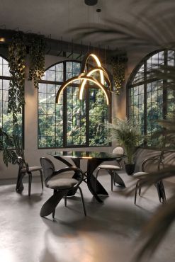 Maxlight Trio Arc - hanglamp - 80 x 180 cm - 3 x 21W LED incl. - geborsteld goud