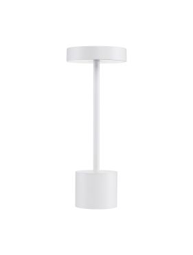 Nova Luce Fumo - oplaadbare tafellamp - Ø 11,8 x 30 cm - 2W dimbare LED incl. - IP54 - zandwit