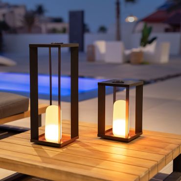 New Garden Siroco 50 - draagbare vloer- en tafellamp - 18 x 18 x 50 cm - 2W dimbare LED incl. - IP54 - zwart