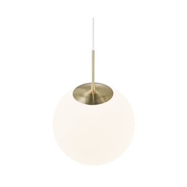 Nordlux Grant - hanglamp - Ø 35 x 235 cm - messing en opaal wit